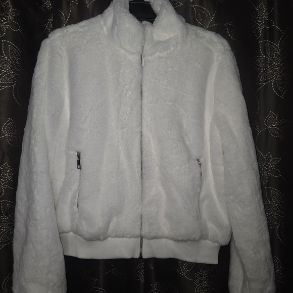 Ambiance Jackets & Blazers - Ambiance Women's Cream Teddy Jacket